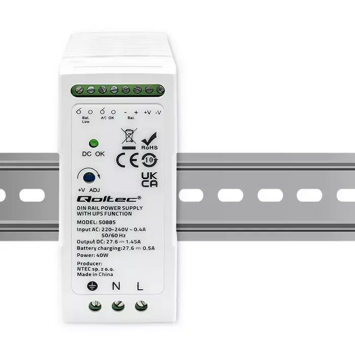 QOLTEC 50885 DIN Rail Power Supply with UPS 40W Photo 2