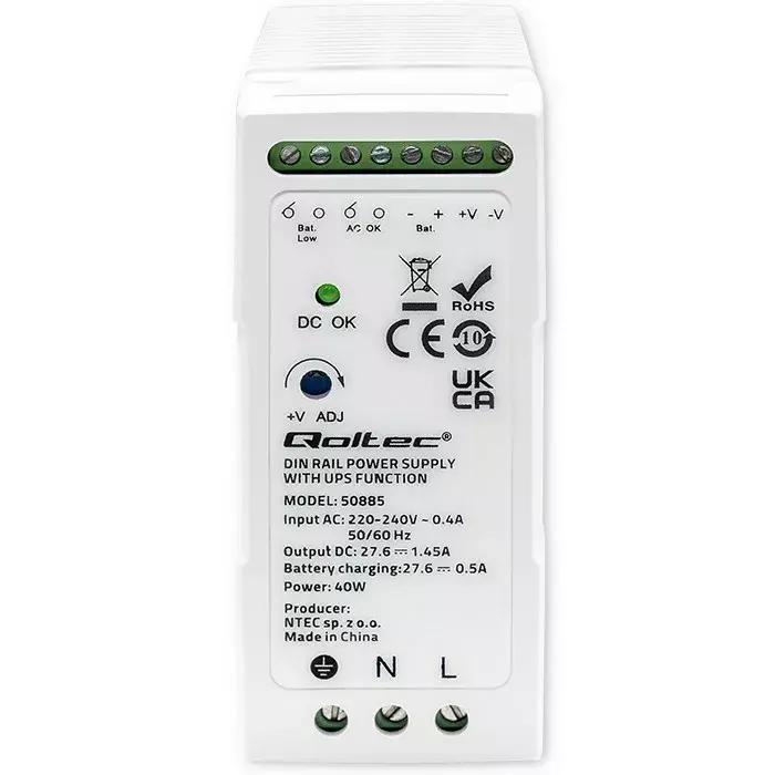 QOLTEC 50885 DIN Rail Power Supply with UPS 40W Photo 5
