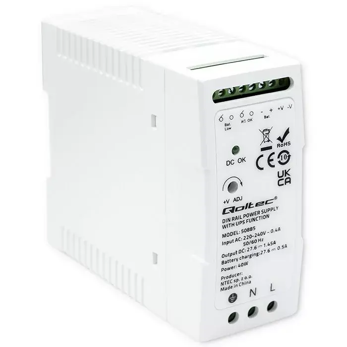 QOLTEC 50885 DIN Rail Power Supply with UPS 40W Photo 6