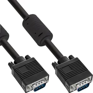 InLine S-VGA Kabelis 15HD vīrietis / vīrietis 10m melns ar zeltītiem kontaktiem