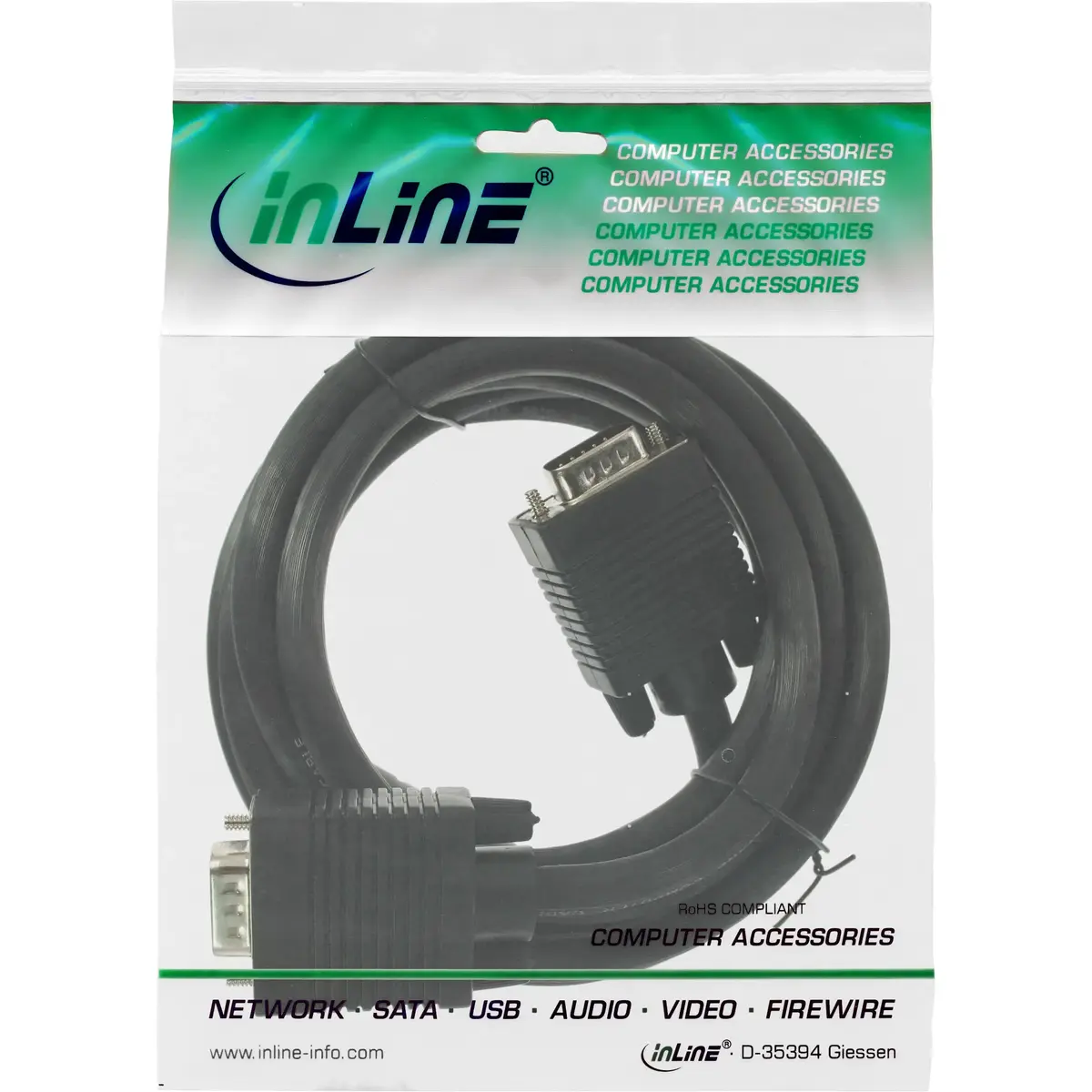 InLine S-VGA Kabelis 10m 15HD vīrietis / vīrietis Photo 2