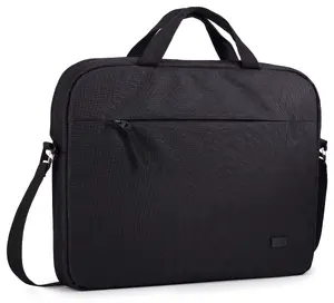 Case Logic Invigo Eco INVIA114 Sleeve case for 14-inch laptops Black polyester with front pocket carrying handle and shoulder strap
