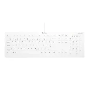 Medicīniskā tastatūra Cherry Active Key Contour QuickClean IP68 pilna izmēra vadu USB šķēres tipa QWERTZ vācu valoda balta C8112