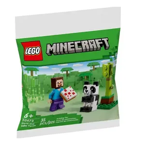 LEGO Minecraft minifigure set Steve with Baby Panda 30672, 35 pieces, 1 minifigure, age 6+