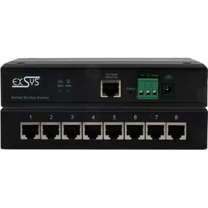 Сервер последовательных устройств Exsys EX-61008 — 8 портов RS232/422/485, с блоком питания