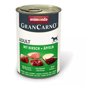 Mitrais barības produkts suņiem Animonda GranCarno Adult — Cūkgaļa ar brieža gaļu un ābolu, 400 g, bez graudiem, olbaltumvielas 10.5%
