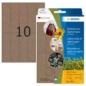 HERMA 2072 self-adhesive label Rounded rectangle Permanent Brown 240 pc(s)