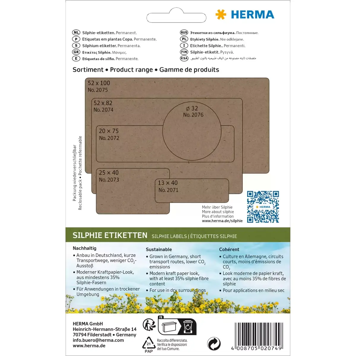 HERMA 2074 самоклеящиеся этикетки Photo 2