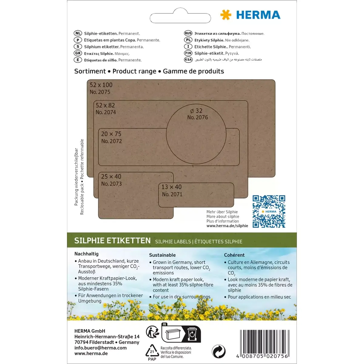 Pašlīmējošās etiķetes HERMA 2075 Photo 2