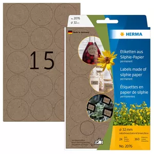 HERMA 2076 self-adhesive label Round Permanent Brown 360 pc(s)