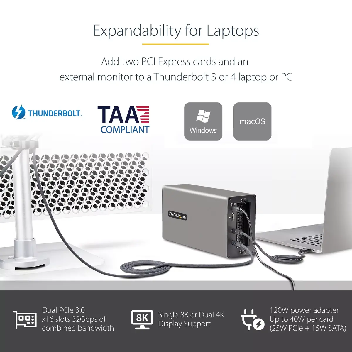 Корпус расширения PCIe Thunderbolt 3 StarTech 2TBT3-PCIE-ENCLOSURE Photo 11