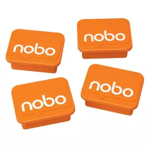 Board magnet NOBO Haftmagnet Orange, 4 pieces — Ø18×22 mm, orange