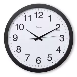 Кварцевые часы Hama Aruba 40 см круг черный белый батарейка AA