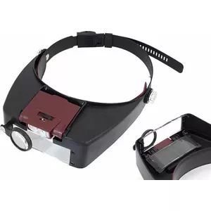 Apte Headband Magnifier AG578 — 1.5x, 3x, 8.5x, 10x lenses with LED, professional universal head-mounted magnifier
