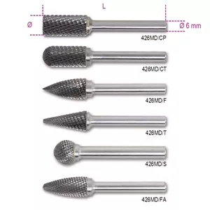 Rotējošs kobalta karbīda frēze 12 mm Beta Tools 426MD/CP12 metāla apstrādei un nobeigšanai