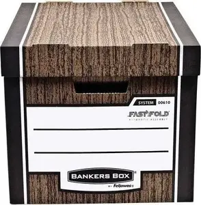 Fellowes Fast Fold Woodgrain 10 pcs brown — folding file folders, 10-pack