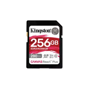 Карта памяти SDXC Kingston Canvas React Plus 256GB UHS-II 280МБ/с чтение 150МБ/с запись U3 V60