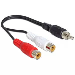 Audio cable DeLOCK 84493 0.2 m RCA 2 x RCA Black