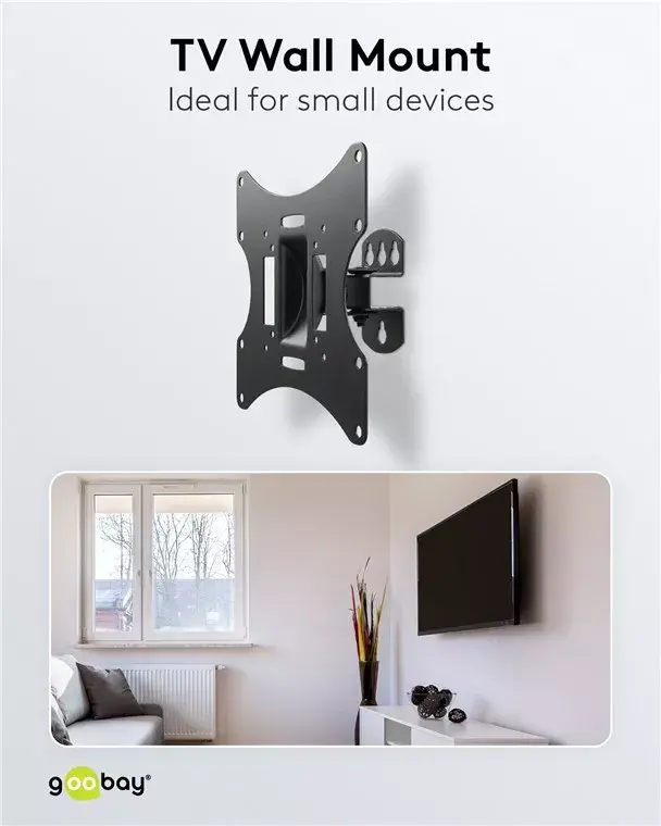 TV sienas stiprinājums Basic Tilt Goobay Izmērs S Photo 14