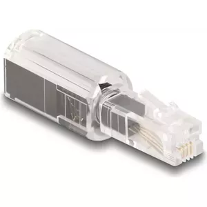 Cable Gender Changer DeLOCK 88168 RJ10 Black Transparent Gold-plated Connectors