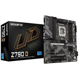 Материнская плата GIGABYTE Z790 D ATX, Intel Z790, LGA 1700, DDR5, 4x DIMM, 192 ГБ, 3x M.2, 2.5Gb LAN