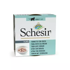Влажный корм для кошек Agras Pet Foods Schesir Тунец с морским лещом 85 г — рыбный рецепт, 13% белка, 2,5% жира, 82% влажность