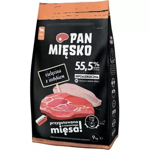 Сухой корм для собак pan miĘsko Veal с индейкой — взрослые средние породы 9 кг, 30% белка, 20% жира