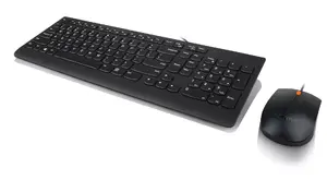 Keyboard and Mouse Set Lenovo 300 USB Full-size QWERTY English, 104 keys, 1.5 m cable, 1600 DPI (black)