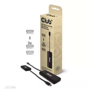 USB Type-C концентратор CLUB3D CSV-1548 — 4 порта USB-C 10 Гбит/с, PD 3.0
