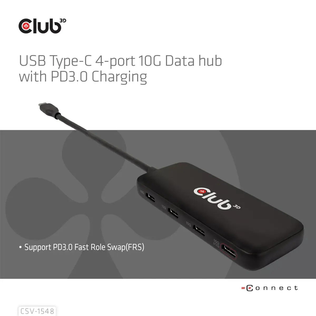 USB Type-C 4-portu hubs CLUB3D CSV-1548 Photo 3