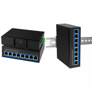 LogiLink industriālais gigabitu Ethernet komutators, 8 portu 10/100/1000 Base-TX RJ45, Plug &amp; Play, melns metāla korpuss - 1 gabals (NS203)