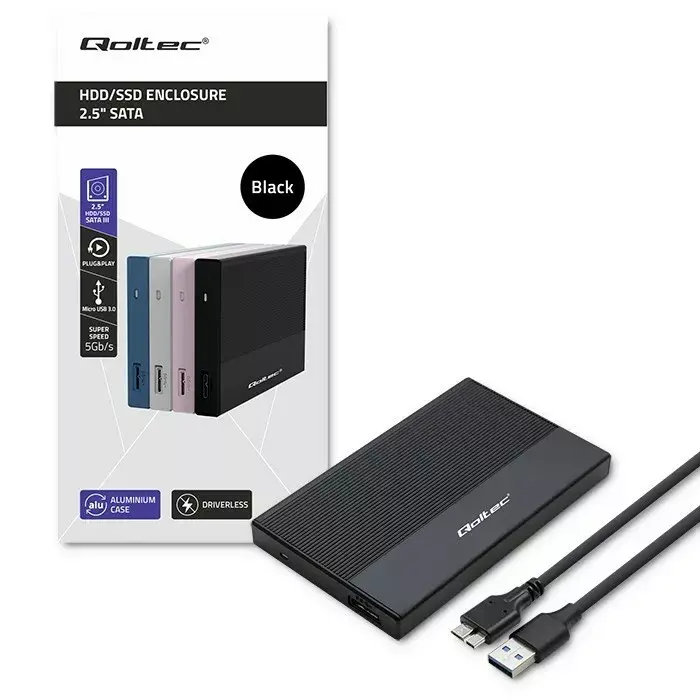 QOLTEC 52277 2.5" SATA SSD/HDD Enclosure USB 3.0 Photo 2