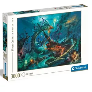 Puzzle 3000 pieces Clementoni — The Underwater Battle, high-piece count jigsaw puzzle