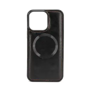 Кожаный кошелёк-чехол Evelatus для iPhone 15 Pro — многофункциональный, чёрный