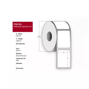 Printer label Capture SHIPLABEL102X192-C25 high-quality printing