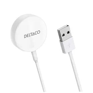 Iekštelpu lādētājs Deltaco AWC-100 viedpulksteņiem USB bezvadu balts