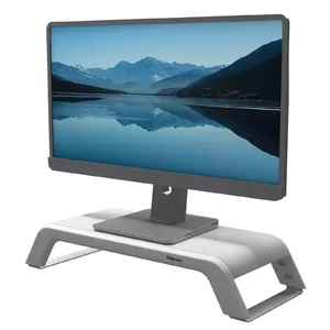 Fellowes Computer Monitor Stand with 3 Height Adjustments - Hana LT Monitor Riser - Ergonomic Adjustable Monitor Stand for Computers - Max Weight 22.6KG - White