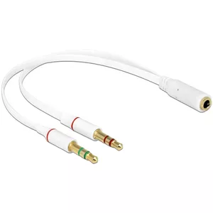 DeLOCK 65585 audio kabelis 0,2 m 2 x 3.5mm 3.5mm Balts