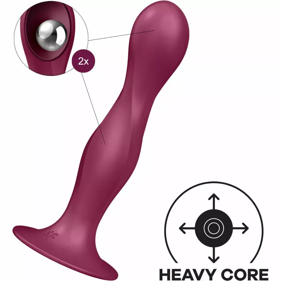 Дилдо Satisfyer Double Ball-R Silicone Garnet Photo 3