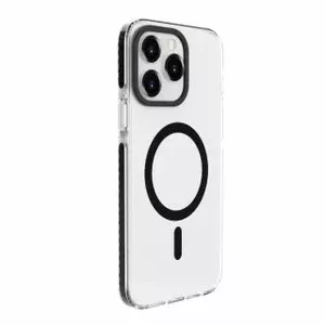 Прозрачный защитный чехол для Apple iPhone 15 Pro Max — Evelatus, PC+TPU, совместим с MagSafe, прозрачный черный