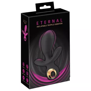 Надувной тройной вибратор Eternal силиконовый розовый — зарядной, 4 мотора, 10 режимов, надувается Ø 2.2–4.7 см, длина 18.9 см