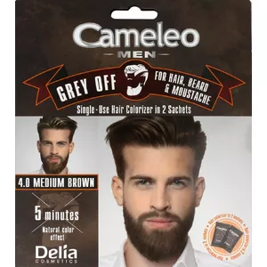 Krāsojošs krēms matiem, bārdai un ūsām Delia Cameleo Men 4.0 Vidēji brūns 15 ml x2