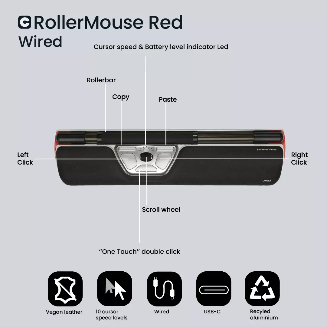 Contour Design RollerMouse Red Wired ergonomic mouse Photo 4