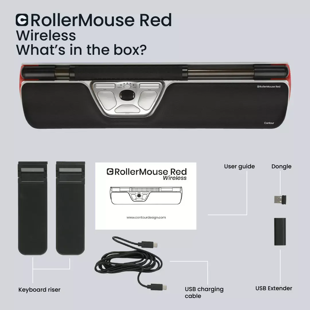 Wireless mouse Contour Design RollerMouse Red Photo 5