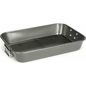 Patisse frying pan with rack 41.6 x 6.4 x 30.5 cm antracyte steel