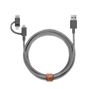 Native Union Belt USB кабель 2 m USB 2.0 USB A USB C/Micro-USB B/Lightning Черный, Белый