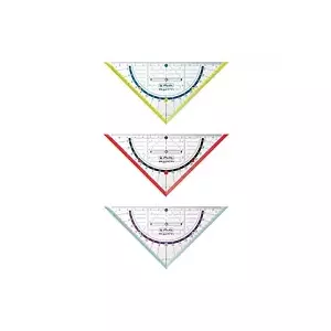 Herlitz Geometry Triangle My.Pen 16cm with Grip 45° trīsstūris Plastmasa Daudzkrāsains, Caurspīdīgs 1 pcs