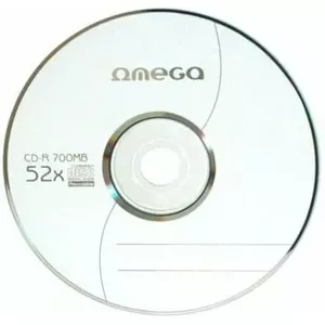 Записываемый CD-R OMEGA 700 МБ печатаемый, полноформатный, 52x, шпиндель 100 шт.