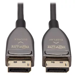 DisplayPort aktīvais optiskais kabelis EATON Tripp Lite P580F3-15M-8K6 — 8K 60 Hz, 15 m, CL3, ar fiksējošiem savienotājiem
