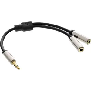 Y-кабель InLine Slim Audio 3.5mm male / 2x female 0.15m